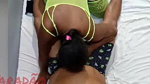 hot latina bbw moans loud while hairy pussy drips on thick cock