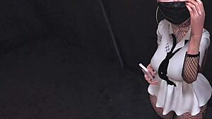 pov: catch shy asian office girl w/ anal vibrator buzzin under skirt at work... fishnets n all! 😏🍑🔥