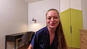 blondie unwinds boyfriend with sloppy wet bj face fuck and cumshot