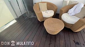 step-sister rips clothes for secret-keeping dick suck by the pool