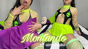 brunette teen astarioth humps pillow to squirting orgasm close-up