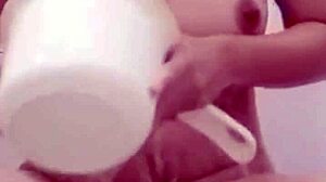 Sexy petite Asian teen girlfriend fucks hard after steamy bath