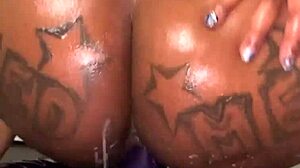 this ebony babe's workout turns into sloppy deepthroat on big black cock with wet pussy riding and natural tits bouncing