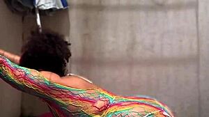 Chubby latina bbw farts during barefoot yoga by the mini pool