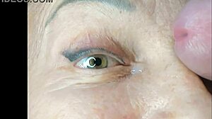 Milf quivers in extreme close-up eye cumshot