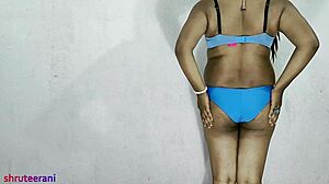 Indian Shemale Crossdresser Stuns In Blue Bikini For Part 5 Action!