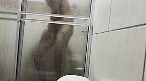 spied masturbating with cousin's panties in bathroom