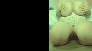 Monster Oiled BBW Milf's Huge Saggy Natural Tits Balloon Play