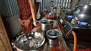 KITCHEN SERVANT POUNDS Indian beauty DOGGYSTYLE hard