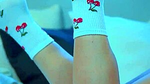 perfect pink shaved pussy drips watching latina teen creampie