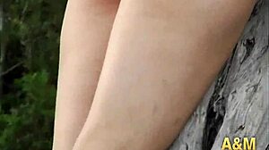 Justine the Mysterious Redhead Teases Small Tits