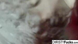 Whoa, christy mack's sexy bath bts in makeup room!