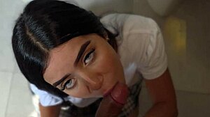 Naughty Latina Student Seduces Teacher For Bathroom Creampie Cowgirl Ride