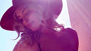 Tiny Katie Jean Strips Outdoor in Ripped Clothes!