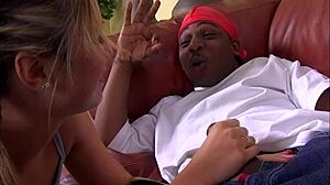 18yo teen rides monster cock in fishnets anal gaping!