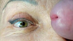 Milf quivers in extreme close-up eye cumshot