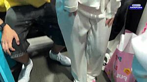 Risky Public Facefuck: Petite 24yo Brunette Gags on Huge Cock in Fitting Room Creampie