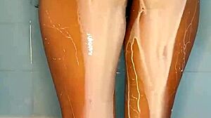 Colombian Hottie Squirts Hard on Dildo in Shower