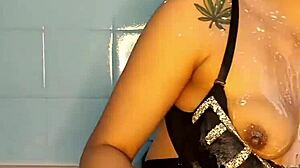 Colombian Hottie Squirts Hard on Dildo in Shower