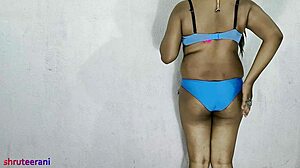 Indian Shemale Crossdresser Stuns In Blue Bikini For Part 5 Action!