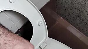 Public Toilet Solo Handjob with Small Cock Masturbation Thrill