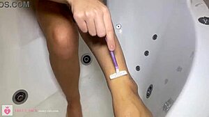 Beautiful Brunette's Natural Tits and Pussy Shaved Smooth Legs POV