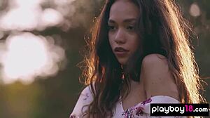 Petite filipina kit rysha strips skinny tits pussy outdoors for playboy