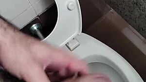 Public Toilet Solo Handjob with Small Cock Masturbation Thrill