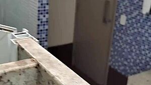 Public Toilet Solo Handjob with Small Cock Masturbation Thrill