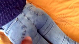 you can't fuck me but cum on my ass stepmom moans hard