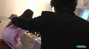 Sweet angel fills soaking tunnel with creamy delight