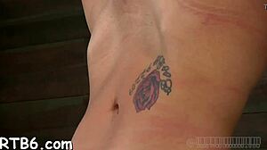 whoa this beauty's horny shaved twat takes wild rough torment now