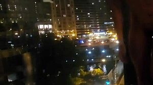Petite Teen Masturbates Close-Up to Orgasm at Hotel Window