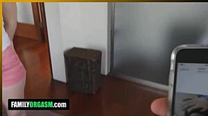 shy cute blonde teen stepsister orgasms hard from stepbro's flood in family taboo garage pov