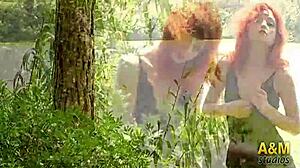 Justine the Mysterious Redhead Teases Small Tits