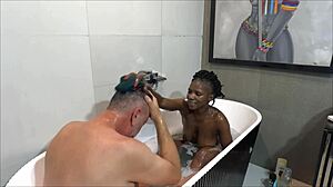 fucking my black sugardaddy raw in his holiday house pool dripping wet pussy screaming for pregnancy