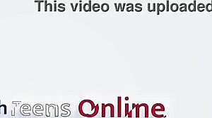 18 year old blonde ellie shou swallows cum after panty tease railing