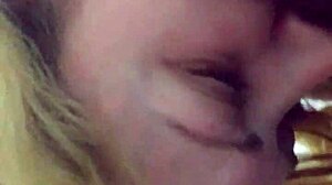 blonde big tits babe slurps black monster cock until she milks every drop out