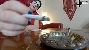 Tall giantess smokes humiliates tiny men pov ashtray fetish play