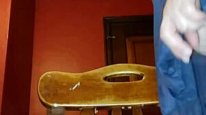 Redhead cougar squirts hard cumming on massive 14 inch dildo toy