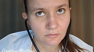 russian doctor with ponytail gets mouth dominated in hospital pov asmr