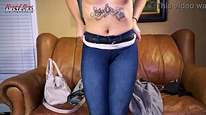 rihanna's inked skinny body dildo-bangs her wet pussy then deepthroats! 💦😈