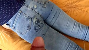 you can't fuck me but cum on my ass stepmom moans hard