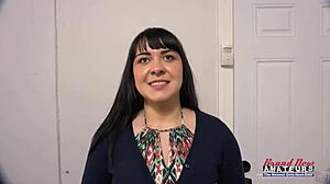 Busty Brunette Coed Victoria Sucks Boner Gets Bent Over Banged