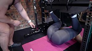 Trainer Fucks Cheating Milf Wife Gym Butt Cum!