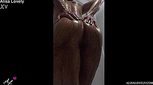 sexy blonde slut alisa lovely massages big ass in homemade shower