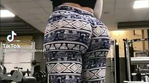 super sexy latina's perfect tight ass in candid leggings walk