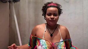 Chubby latina bbw farts during barefoot yoga by the mini pool