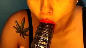 Colombian Hottie Squirts Hard on Dildo in Shower