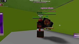 Keep watching me fuck hot girls with my monster black cock in Roblox fun combat continuation!